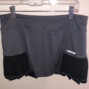 Grey & Black Side Pleated Tennis Skirt & pocket